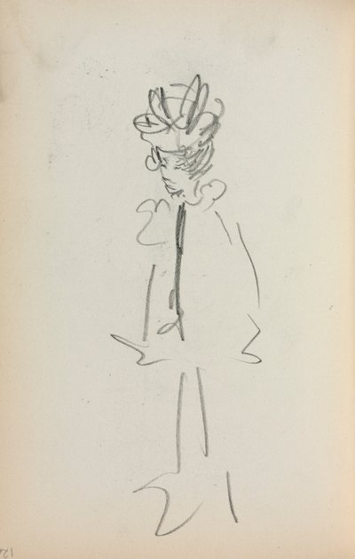 Carnet de croquis italien : Femme debout vue de 3/4 (page 126) - Maurice Prendergast