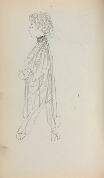 Carnet de croquis italien : Femme debout de profil (page 51) - Maurice Prendergast