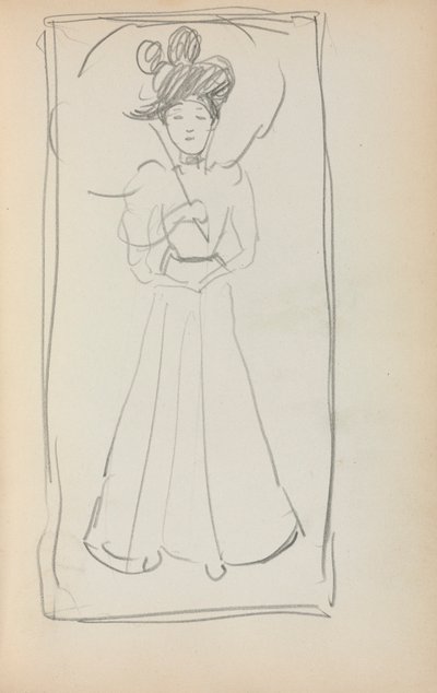 Carnet de croquis italien : Femme debout avec parasol (page 233) - Maurice Prendergast
