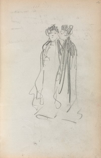 Carnet de croquis italien : Deux femmes debout (page 4) - Maurice Prendergast