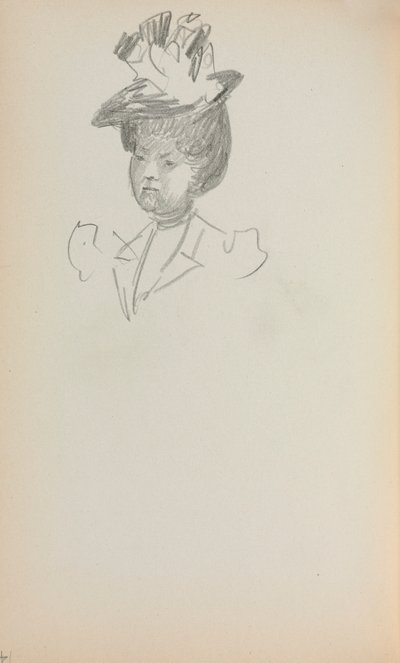 Carnet de croquis italien : Femme, longueur du buste (page 142) - Maurice Prendergast