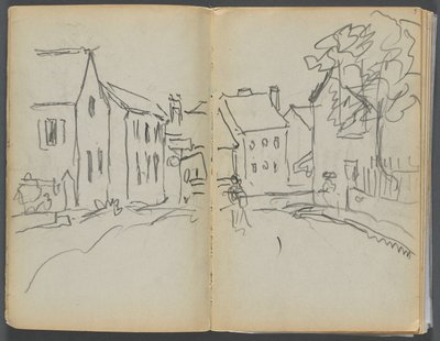 Sketchbook- The Granite Shore Hotel, Rockport, page 004  5 : Scène de rue - Maurice Prendergast