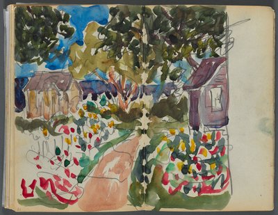 Sketchbook- The Granite Shore Hotel, Rockport, page 016 17 : Maisons et jardins - Maurice Prendergast