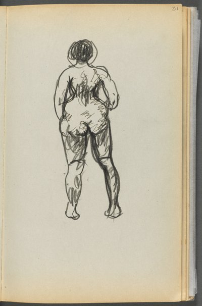Sketchbook- The Granite Shore Hotel, Rockport, page 031 : Nu féminin vu de dos - Maurice Prendergast