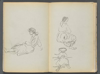 Sketchbook- The Granite Shore Hotel, Rockport, page 048  49 : Figures féminines assises - Maurice Prendergast