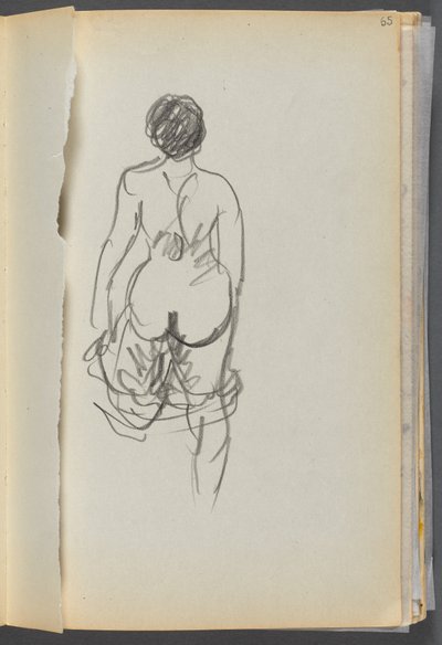 Sketchbook- The Granite Shore Hotel, Rockport, page 065 : Femme nue vue de dos - Maurice Prendergast