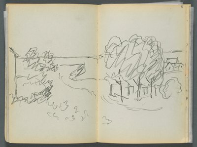 Sketchbook- The Granite Shore Hotel, Rockport, page 072  73 : Vue de la ville - Maurice Prendergast