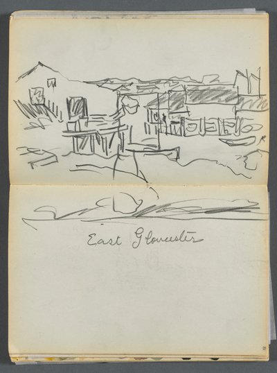 Sketchbook- The Granite Shore Hotel, Rockport, page 080  81 : "East Gloucester". - Maurice Prendergast