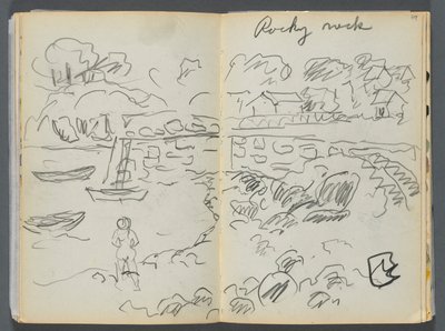 Sketchbook- The Granite Shore Hotel, Rockport, page 088  89 : "Rocky Neck". - Maurice Prendergast