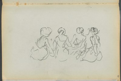 Sketchbook- The Granite Shore Hotel, Rockport, page 099 : Figures féminines assises - Maurice Prendergast