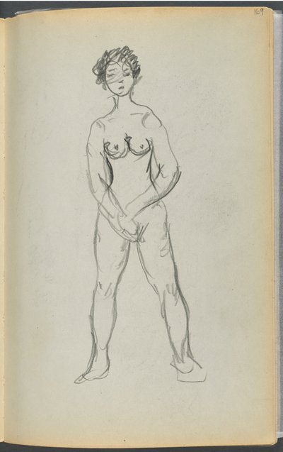 Sketchbook- The Granite Shore Hotel, Rockport, page 169 : Nu féminin - Maurice Prendergast
