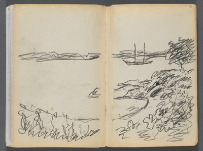 Sketchbook- The Granite Shore Hotel, Rockport, page 180  181 : Ligne de rivage - Maurice Prendergast