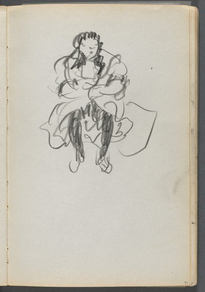 Sketchbook, The Dells, N° 127, page 071 : Figure assise - Maurice Prendergast