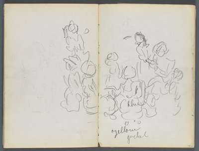 Sketchbook, The Dells, N° 127, page 074  75 : Figures avec notations en couleur - Maurice Prendergast