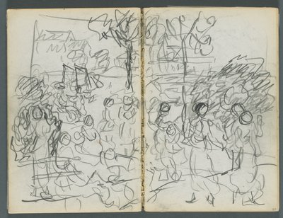 Sketchbook, The Dells, N° 127, page 076  77 : Figures dans un paysage - Maurice Prendergast