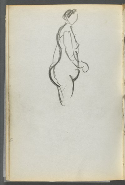 Sketchbook, The Dells, N° 127, page 092 : Nu de profil - Maurice Prendergast