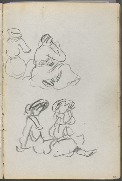 Sketchbook, The Dells, N° 127, page 093 : Figures assises - Maurice Prendergast