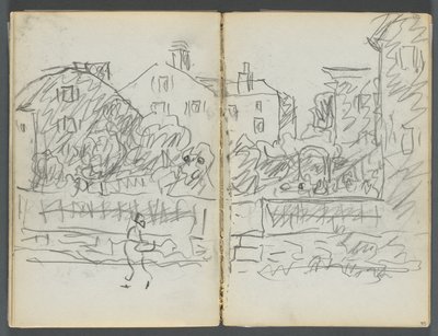 Carnet de croquis, The Dells, N° 127, page 094  95 : Village Street - Maurice Prendergast