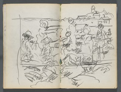 Sketchbook, The Dells, N° 127, page 098  99 : Figures dans un paysage - Maurice Prendergast