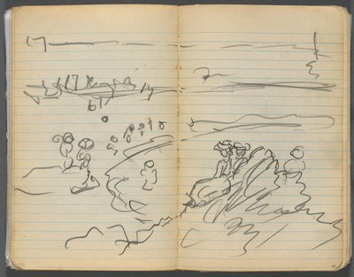 Sketchbook, page 082  83 : Vue de la plage - Maurice Prendergast