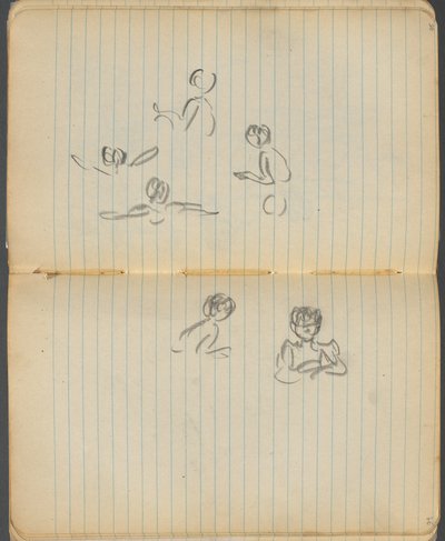 Sketchbook, page 094  95 : Figures de natation - Maurice Prendergast