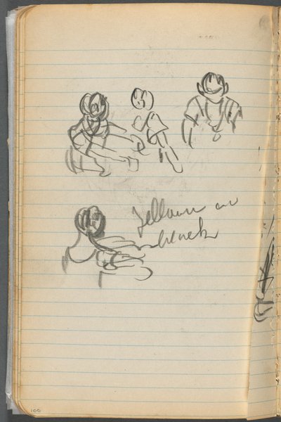 Carnet de croquis, page 100 : Figures avec notes - Maurice Prendergast