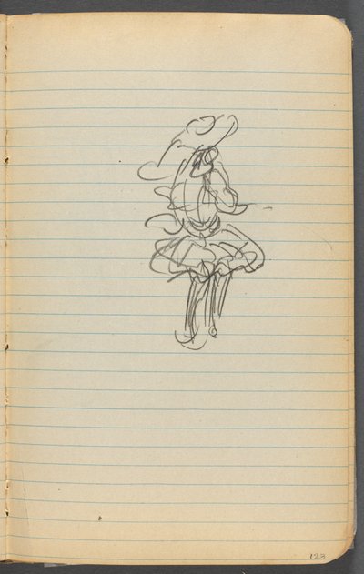 Carnet de croquis, page 123 : Figure féminine - Maurice Prendergast