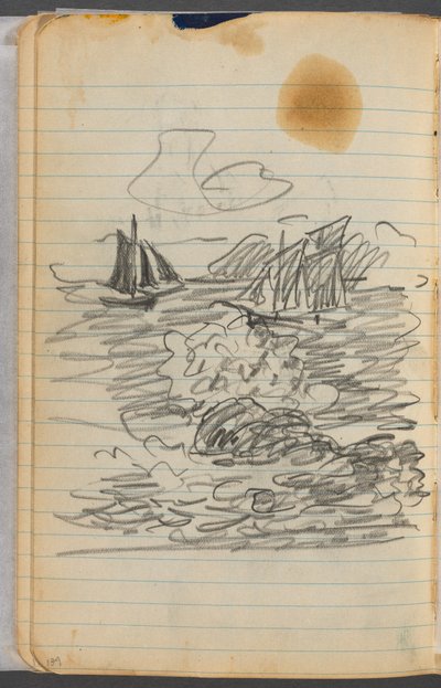 Carnet de croquis, page 134 : Vue marine - Maurice Prendergast