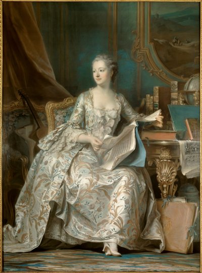 Portrait de Jeanne Antoinette Poisson, marquise de Pompadour (connue sous le nom de Madame de Pompadour) - Maurice Quentin de La Tour