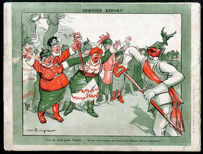 Illustration de Maurice Radiguet (1866-1941) dans Mode en Allemagne, vers 1915 - Dernier effort - Guerre de 14-18, Allemagne Prusse, Mode, Triplice - Guillaume II - Maurice Radiguet