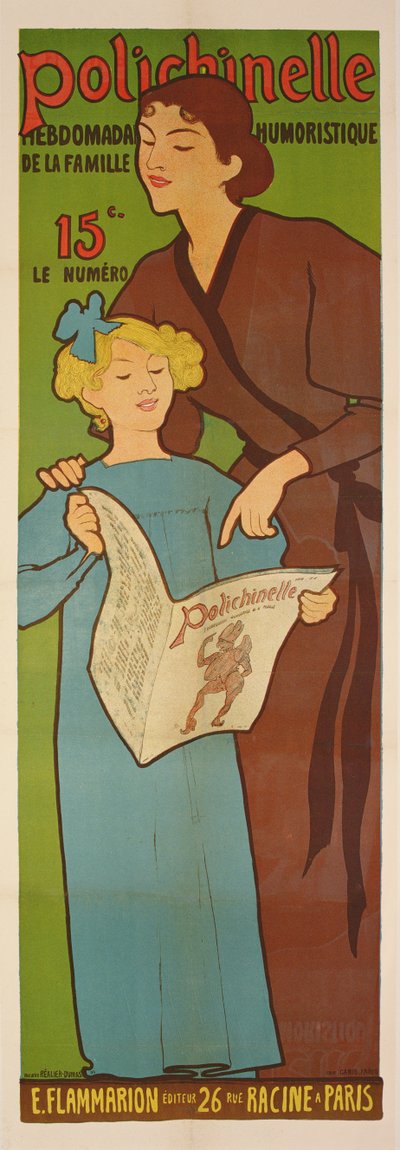 Affiche pour le journal humoristique hebdomadaire Polichinelle, 1896 - Maurice Realier Dumas