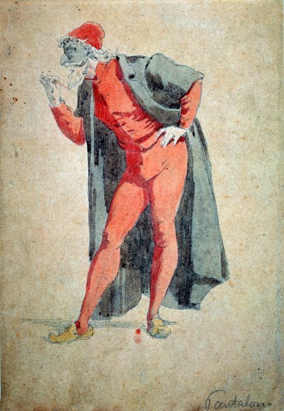 Costume et personnage de théâtre : Pantalone (Pantalon, docteur) De "Masques et bouffons" (Commedia dell