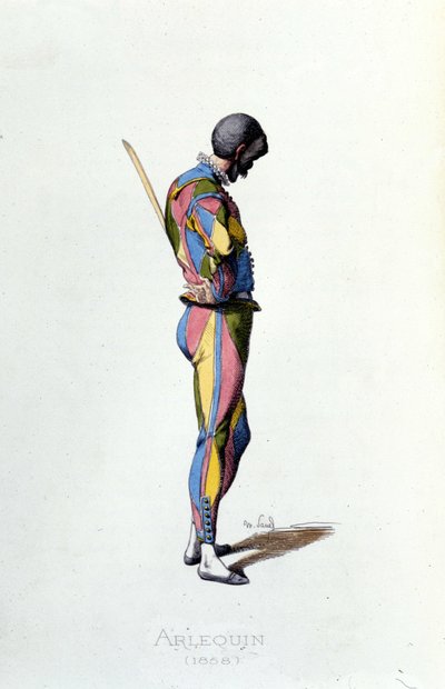 Arlequin en 1858. Maurice Sand «Masques et Bouffons» Paris 19ème siècle - Maurice Sand