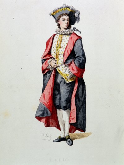 Lelio dessine de «Masques et bouffons» (comédie italienne), texte et dessins de Maurice Sand, gravures de A. Manceau, préface de Georges Sand, Paris, Michel Levy Freres - Maurice Sand