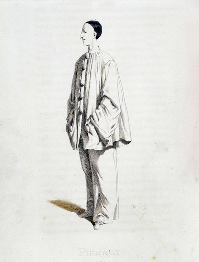 Pierrot de "Masques et bouffons" (comédie italienne), texte et dessins de Maurice Sand, gravures par A. Manceau, préface de Georges Sand, Paris, Michel Lévy Frères - Maurice Sand