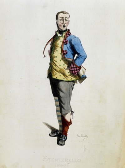 Stenterello - dans « Masques et bouffons » (comédie italienne), texte et dessins de Maurice Sand, gravures par A. Manceau, préface de Georges Sand, Paris, Michel Lévy Frères - Maurice Sand