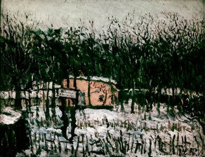 La Butte Pinson sous la neige - Maurice Utrillo