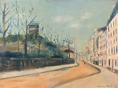 Rue Lepic, Montmartre, avec le Moulin de la Galette et le Sacré-Cœur - Maurice Utrillo