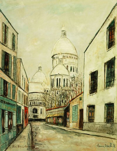 Sacre-Coeur de Montmartre (Rue du Chevalier de la Barre a Montmartre), c.1935 (oil on canvas) - Maurice Utrillo