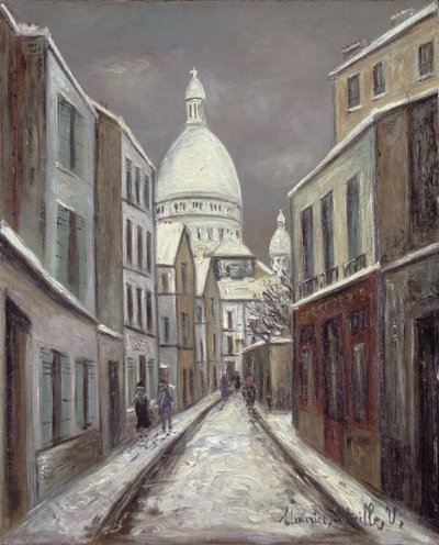 The Rue Saint-Rustique, c.1933 (oil on paper) - Maurice Utrillo