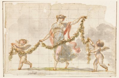 Dessin, peinture murale, vers 1820 - Mauro Gandolfi