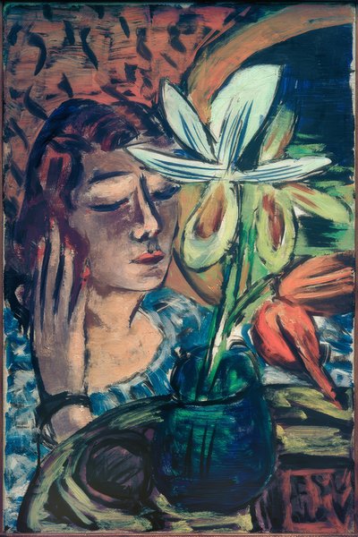 Femme avec orchidée - Max Beckmann