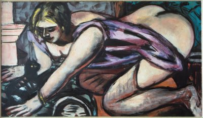 Demi-nu avec chat - Max Beckmann
