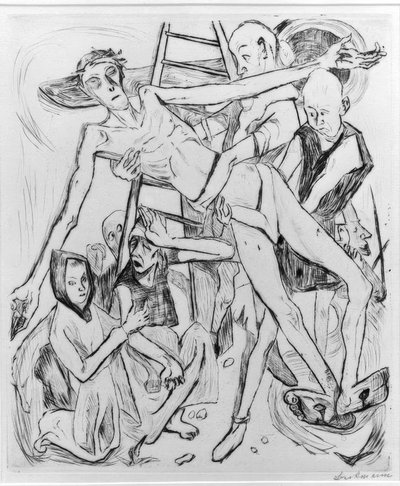 Demi-nu avec chat - Max Beckmann