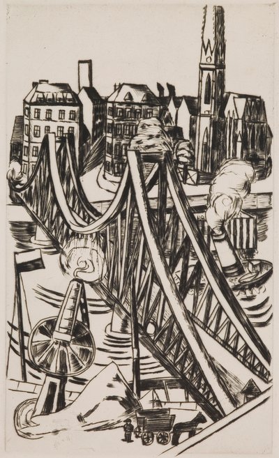 Grand Pont (Eiserner Steg à Francfort-sur-le-Main) - Max Beckmann
