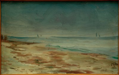 Plage, brun et gris - Max Beckmann