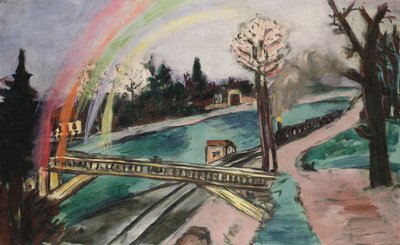 Pont ferroviaire et arc-en-ciel - Max Beckmann