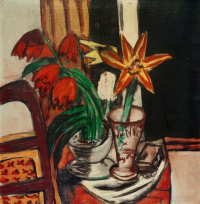 Tulipe rouge et lys de feu - Max Beckmann