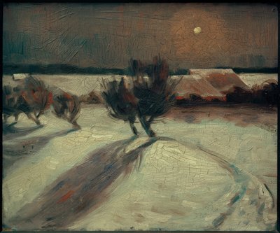 Paysage enneigé au clair de lune - Max Beckmann