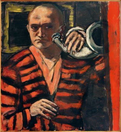 Autoportrait avec corne - Max Beckmann